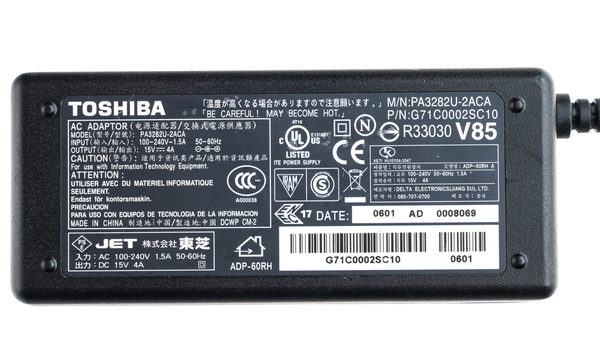 Zasilacz Toshiba PA3282U-2ACA 60W, 15V~4.0A / 6.5mm x 3.0mm (U)