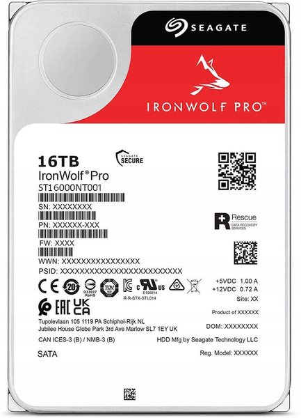 Serwerowy dysk HDD Seagate IronWolf Pro ST16000NT001 16TB (Uszkodzony)