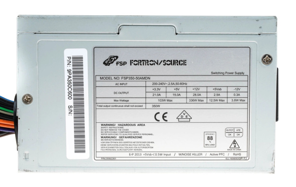 Oryginalny zasilacz ATX Fortron FSP350-50AMDN 88% 350W SATA Slim