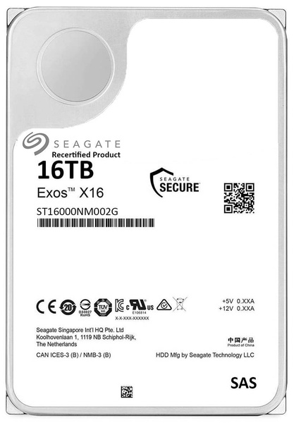 Dysk serwerowy SAS HDD SEAGATE EXOS X16 ST16000NM002G 16TB
