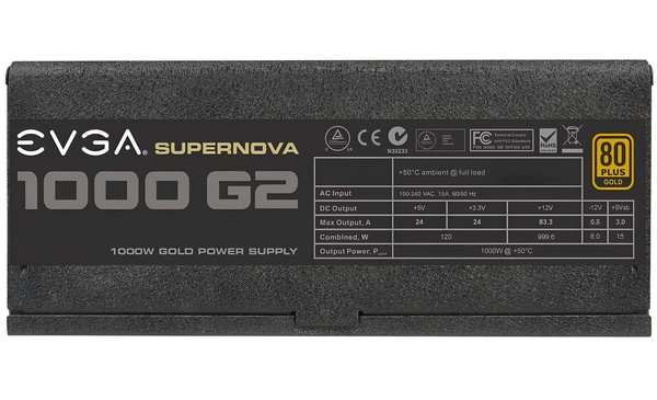 Zasilacz modularny ATX EVGA SuperNova 1000 G2 1000W 80+Gold (120-G2-1000)