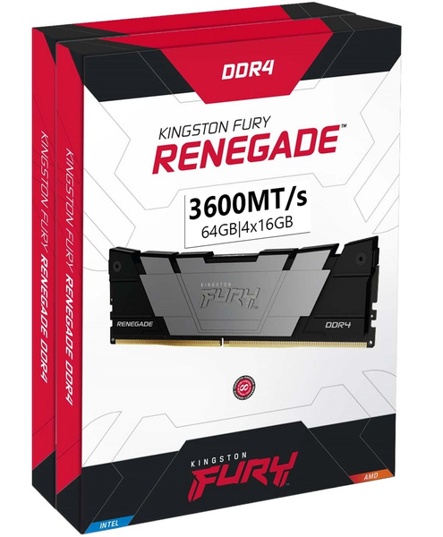 Pamięć RAM Kingston Fury Renegade 64GB (4x16GB) DDR4 3600MHz CL16 (KF436C16RB12K4/64)