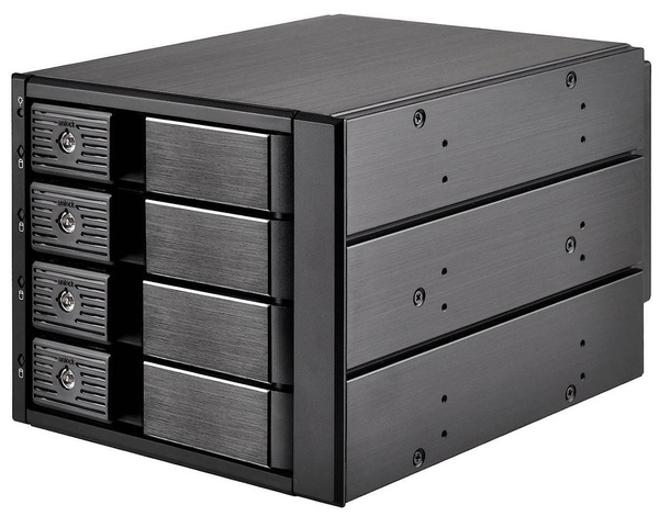 KIESZEŃ 3x 5.25 NA 4 DYSKI 3.5 HDD SATA/SAS  SILVERSTONE FS304