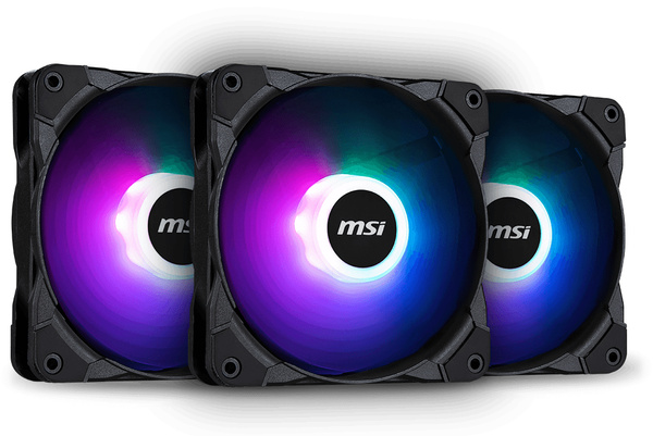 Zestaw trzech wentylatorów MSI Gaming Fan RGB 120x120mm OE3-7G09F04-W57 (B)