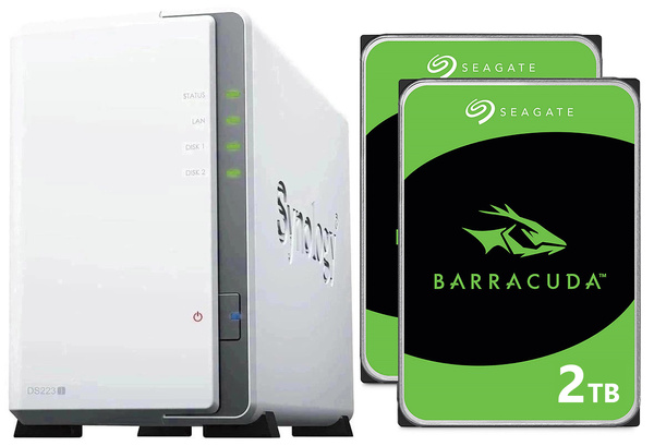 Serwer NAS Synology Diskstation DS223j 4TB (2x2TB) Seagate Barracuda