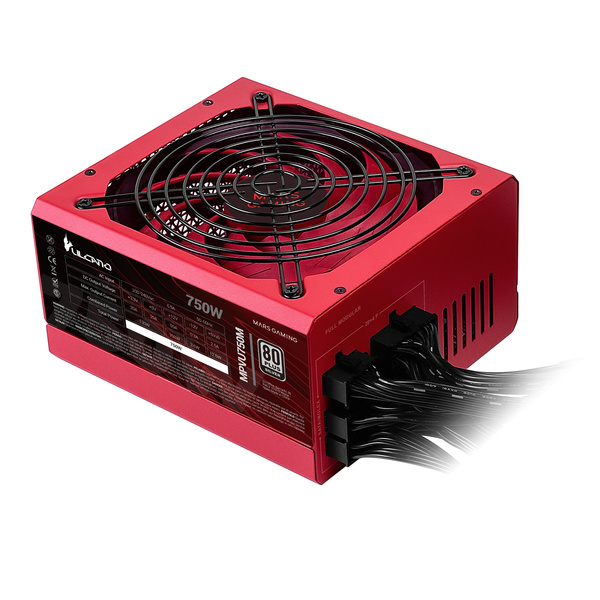 Zasilacz modularny ATX Mars Gaming MPVU750M 750W RED (B) 