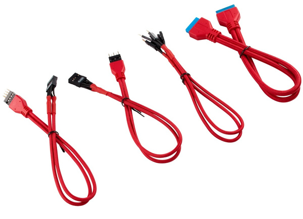 Zestaw przedłużaczy Corsair do panelu przedniego w osłonach Premium CC-8900246 (czerwone)