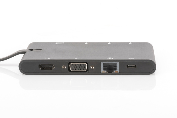 Stacja dokująca podróżna DIGITUS USB Typ C 9-portów 4K 30Hz DA-70865