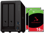 Serwer NAS Synology DiskStation DS723+ 32TB (2x16TB) Seagate IronWolf / 2GB RAM