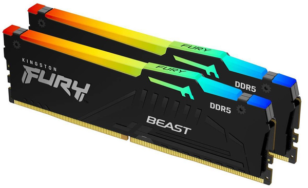 Pamięć RAM Kingston Fury Beast RGB 16GB (2x8GB) DDR5 5600MHz CL40 (KF556C40BBAK2-16)