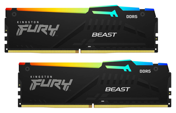 Pamięć RAM Kingston Fury Beast RGB 16GB (2x8GB) DDR5 5600MHz CL40 (KF556C40BBAK2-16)