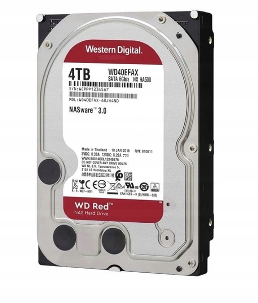 Dysk twardy Western Digital Red WD40EFAX 4TB SATA III 3,5" (DIAWESHDD0072)USZKODZONY