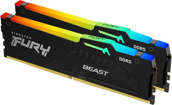 Pamięć RAM Kingston Fury Beast DDR5 RGB 16GB 4800MHz CL38 (KF548C38BBAK2-16)