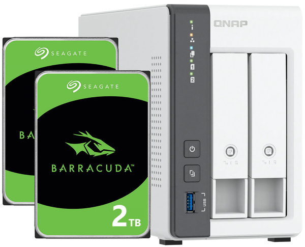 Serwer NAS Qnap TS-216G 4TB (2x2TB) Seagate Barracuda / 4GB RAM