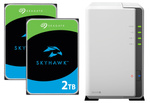 Serwer NAS Synology Diskstation DS220j + 4TB (2x2TB) Seagate SkyHawk HDD