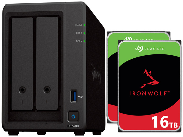 Serwer NAS Synology DiskStation DS723+ 32TB (2x16TB) Seagate IronWolf / 2GB RAM