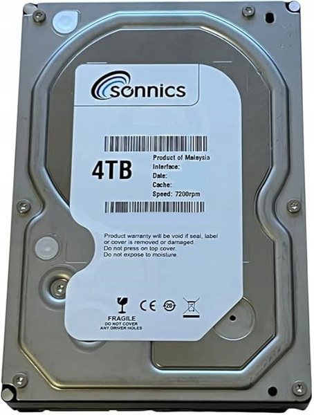 Dysk twardy SONNICS SS53266B004000GA 4TB SATA III 3,5" (SS53266B004000GA) USZKODZONY