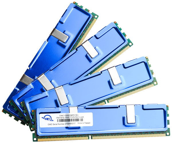 Pamięć RAM serwerowa OWC Mac Memory 64GB (4x16GB) DDR3 1333MHz CL13 (OWC1333D3MPE16G)