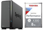 Serwer NAS Synology DiskStation DS124 8TB Toshiba Performance X300