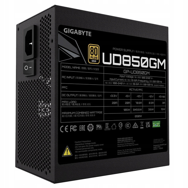 Zasilacz modularny Gigabyte UD850GM 850W (GP-UD850GM)