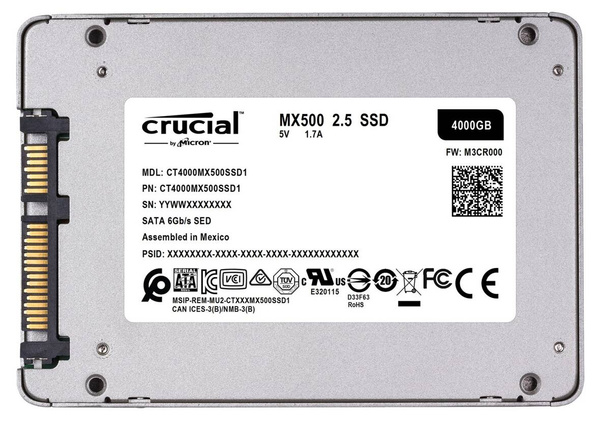 Dysk SSD Crucial MX500 4TB (CT4000MX500SSD1)