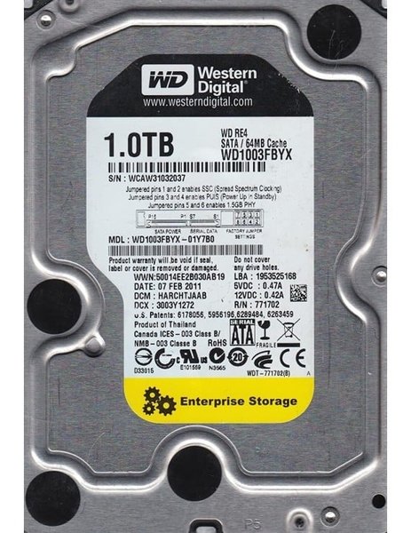 HDD WD 1TB 3,5 SATA 3Gb 7,2K WD1003FBYX-12Y7B0 (U) (WD1003FBYX-12Y7B0)