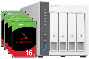 Serwer NAS Qnap TS-433 64TB (4x16TB) Seagate IronWolf / 4GB RAM