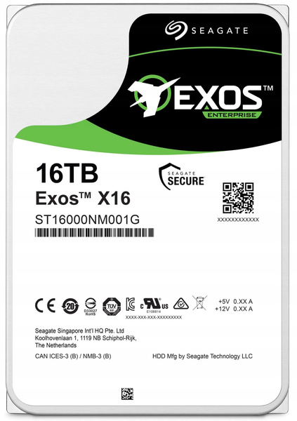 Dysk twardy Seagate Exos X16 ST16000NM001G 16TB SATA III 3,5" (ST16000NM001G) (U)