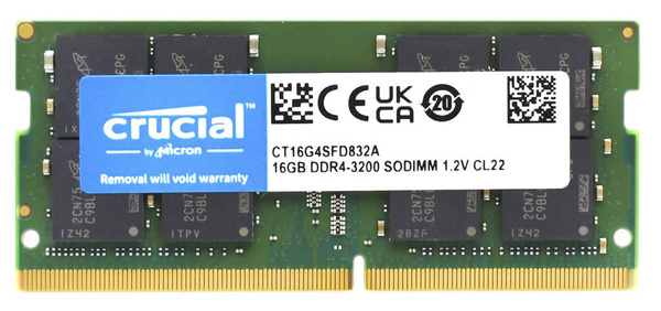 Pamięć RAM SO-DIMM Crucial 16GB (1x16GB) DDR4 3200MHz CL22 (CT16G4SFD832A)