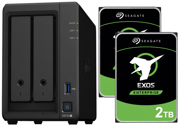 Serwer NAS Synology DiskStation DS723+ 4TB (2x2TB) Seagate EXOS