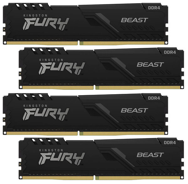 PAMIĘĆ RAM KINGSTON FURY BEAST 16GB (4x4GB) DDR4 3200MHz CL16