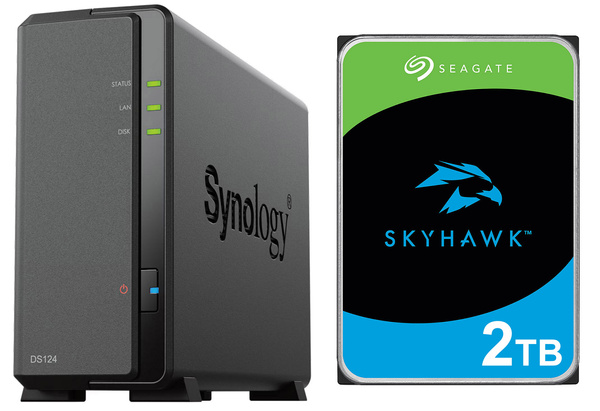 Serwer NAS Synology DiskStation DS124 2TB Seagate SkyHawk