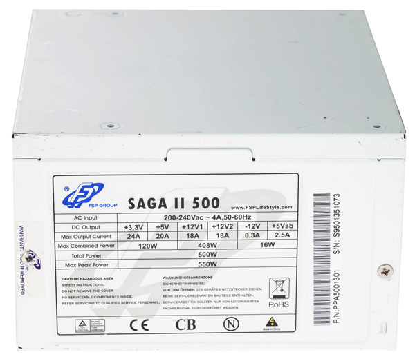 Zasilacz ATX Fortron FSP SAGA II 500 500W 80 Plus (U)