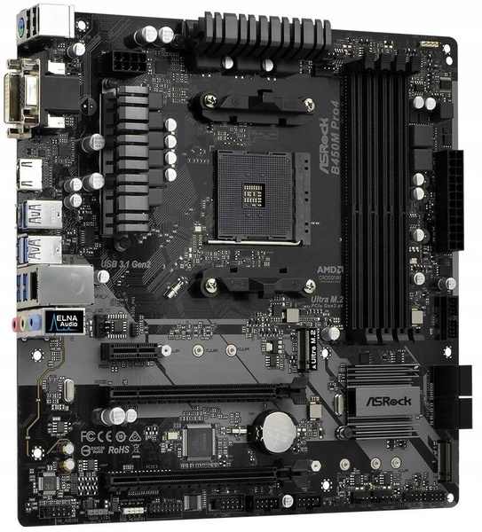 Płyta główna Micro ATX ASRock B450M Pro4 (B450M PRO4) USZKODZONA