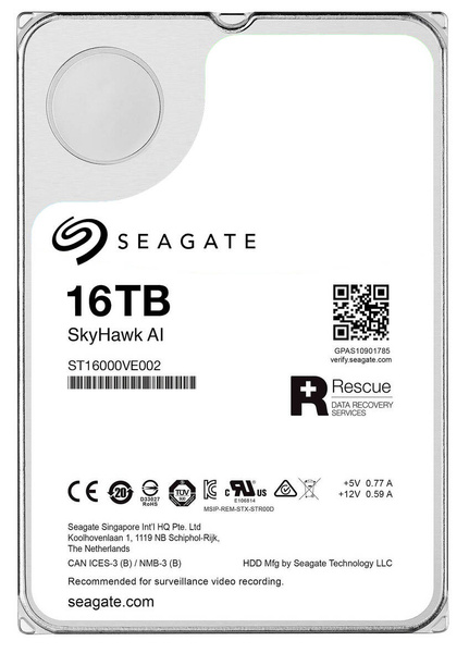 Dysk HDD Seagate SkyHawk AI ST16000VE002 16TB