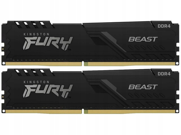 Pamięć RAM 16GB KINGSTON Fury Beast 3200MHz DDR4 DIMM komputera PC XMP (KF432C16BBK2/16) USZKODZONE