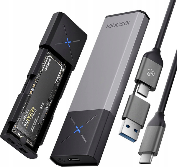 Obudowa na dysk SSD iDsonix IDPWEM2-G2 NVMe & SATA M.2 USB-C