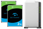 Serwer NAS Synology Diskstation DS220j + 4TB (2x2TB) Seagate SkyHawk HDD (U)