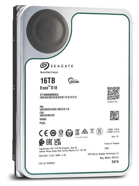 Dysk HDD Seagate Exos X18 ST16000NM000J 16TB 7200RPM SATA III USZKODZONY