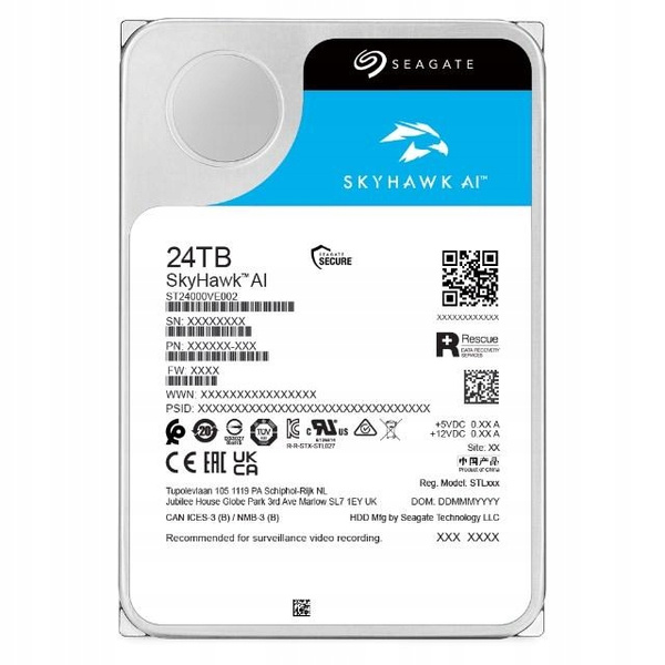 Dysk twardy Seagate ST24000VE002 SkyHawk AI 24TB SATA III 3,5" (ST24000VE002)