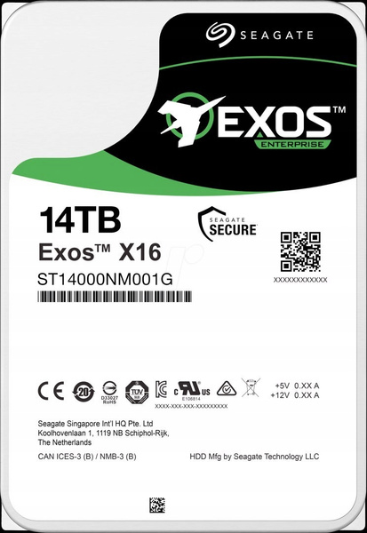 Dysk twardy Seagate Exos X16 14TB SATA III  USZKODZONY (ST14000NM001G)