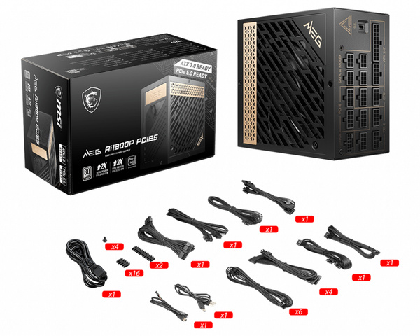 MSI MEG Ai1300P PCIe5.0 1300W 80 Plus Platinum (MEG Ai1300P PCIE5)