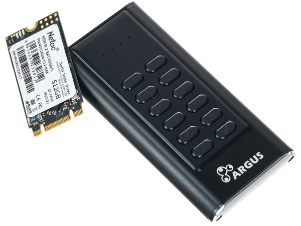 Szyfrowany dysk przenośny SSD 512GB Argus GD-MSLK01 USB 3.0 (Netac NT01N5N-512-N4X)