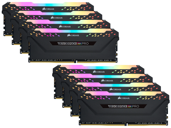 Pamięć RAM Corsair Vengeance RGB PRO 256GB (8x32GB) DDR4 3200MHz CL16 (CMW256GX4M8E3200C16)