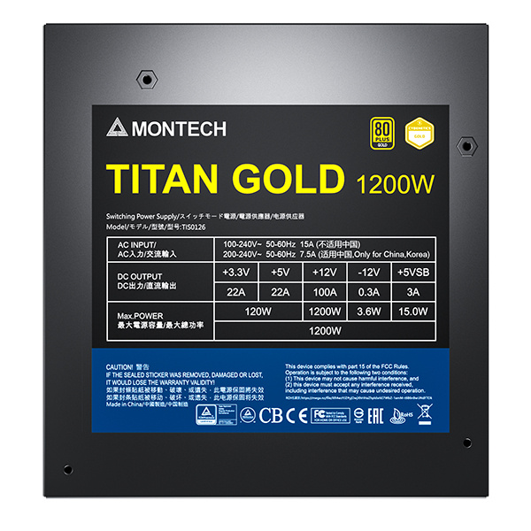 Zasilacz modularny ATX Montech Titan Gold 1200W (TIS0126)