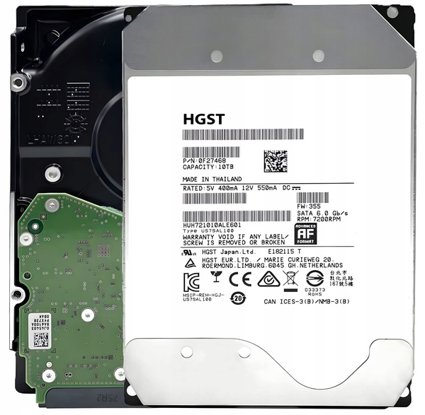 Dysk twardy HGST Ultrastar He10 10TB SATA III 3,5" (HUH721010ALE601 ) USZKODZONY