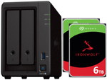 Serwer NAS Synology DiskStation DS723+ 12TB (2x6TB) Seagate IronWolf / 2GB RAM