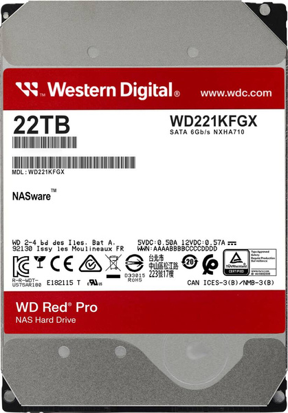 Dysk HDD Western Digital RED Pro 22TB (WD221KFGX)  NNP