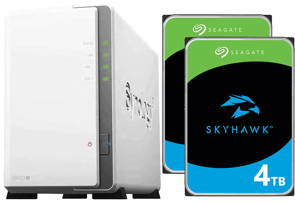 Serwer NAS Synology Diskstation DS223j 8TB (2x4TB) Seagate SkyHawk