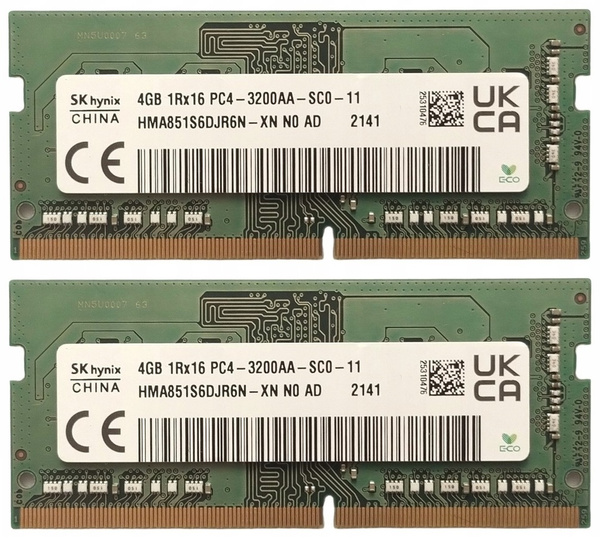 Pamięć RAM DDR4 SK Hynix SODIMM DDR4 8GB 3200MHz (HMA851S6DJR6N-XN)